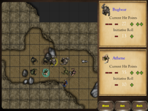 Screenshot of the battle map in Endless RPG